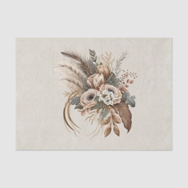 Elegante Blume Folien und Feathers Seidenpapier (Vorderseite)