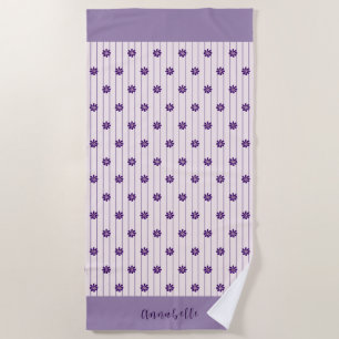 Elegante Blume für den Skriptnamen, Blush, Violett Strandtuch