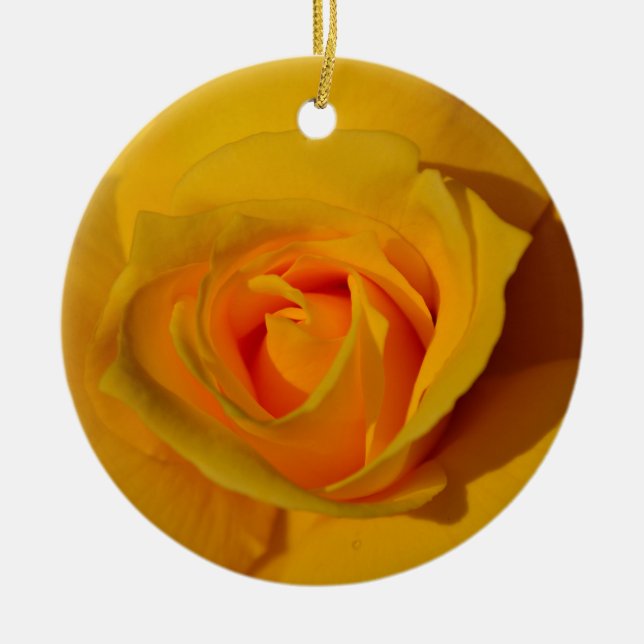 Elegante Blume Gelb Rose Keramikornament (Vorne)