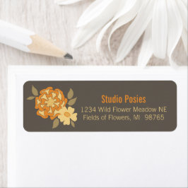 Elegante Blume Gelbbraun Botanische Stationerie