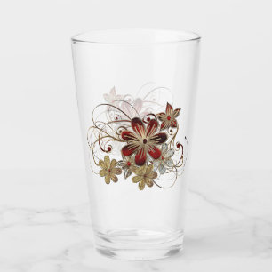 Elegante Blume Gems Ruby Diamond Drinking Glas