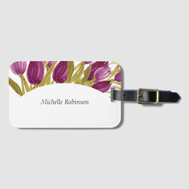 Elegante Blume Gepäckanhänger (Vorderseite (Horizontal))