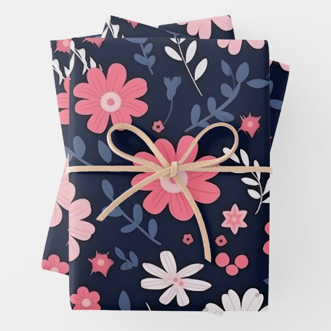 Elegante Blume Geschenkpapier Set (Beispiel)