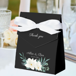 Elegante Blume Green White Black Gevor Box Geschenkschachtel