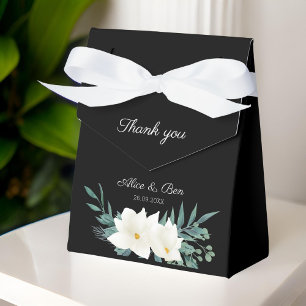 Elegante Blume Green White Black Gevor Box Geschenkschachtel