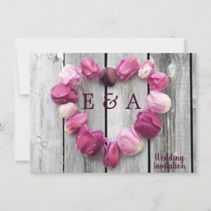 Elegante Blume Herz rustikale Scheunenholz Hochzei