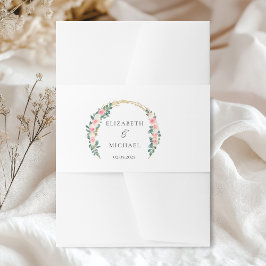 Elegante Blume Hochzeit Einladungsbanderole