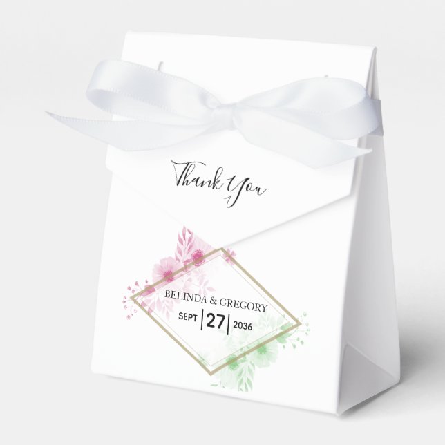 Elegante Blume Hochzeit Geschenkschachtel (Vorderseite)