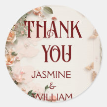 Elegante Blume Hochzeitsticker Custom