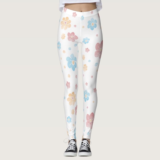 Elegante Blume im Blumengewässer Leggings (Vorderseite)