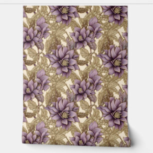 Elegante Blume in Lila und Gold Tapete