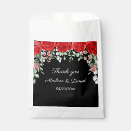 Elegante Blume in Rot und Schwarz Rose Hochzeiten Geschenktütchen