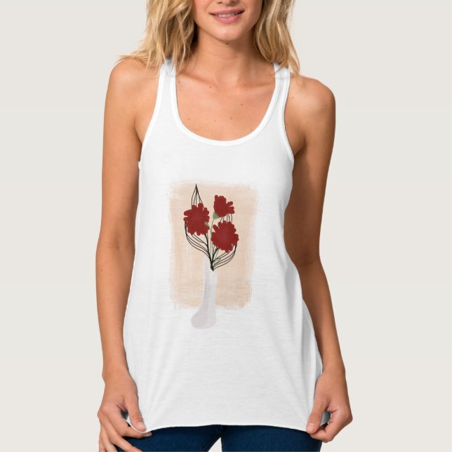 Elegante Blume in Vase Tank Top (Vorderseite)