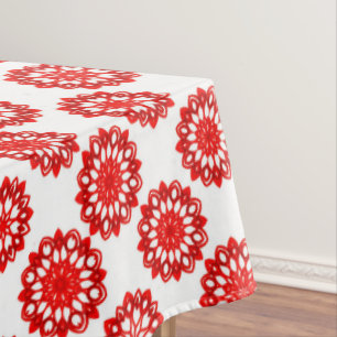 Elegante Blume in Weiß und Rot, Muster Xmas Tischdecke