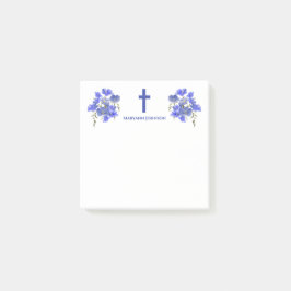Elegante Blume kreuzen Christlich Personalisiert Post-it Klebezettel