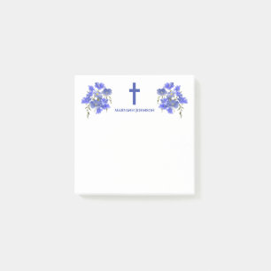 Elegante Blume kreuzen Christlich Personalisiert Post-it Klebezettel