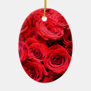 Elegante Blume mit Blumen Rote Rose Rose Garten Keramikornament