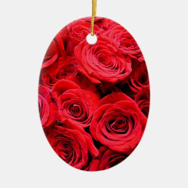 Elegante Blume mit Blumen Rote Rose Rose Garten Keramikornament (Vorne)