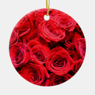 Elegante Blume mit Blumen Rote Rose Rose Garten Keramikornament