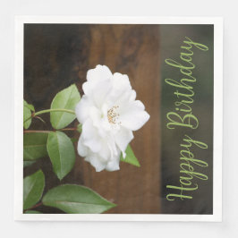 Elegante Blume mit Grün und Weiß Serviette