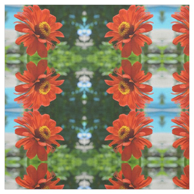 Elegante Blume mit Orangenblumen Stoff (Muster)
