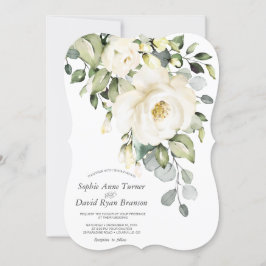 Elegante Blume mit Weißcreme Einladung