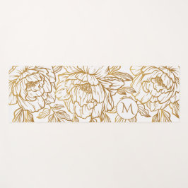 Elegante Blume Muster benutzerdefiniertes Monogram Yogamatte