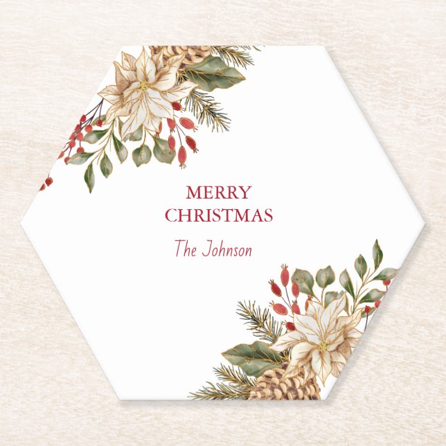 Elegante Blume Pines Untersetzer (Vorderseite)