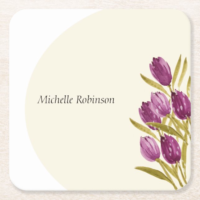 Elegante Blume Rechteckiger Pappuntersetzer (Vorderseite)