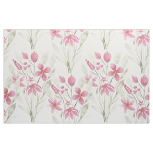 Elegante Blume Rosa Farbe Grün Wasserfarbe Blüte Stoff