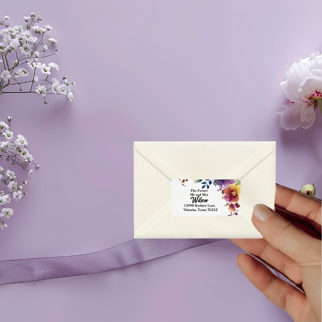 Elegante Blume Rücksendeadresse Adressaufkleber (Von Creator hochgeladen)