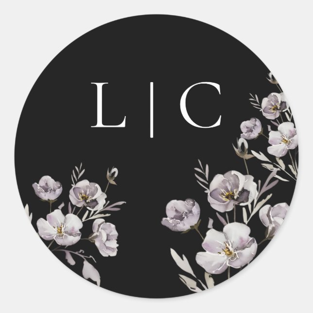 Elegante Blume Runder Aufkleber (Vorderseite)