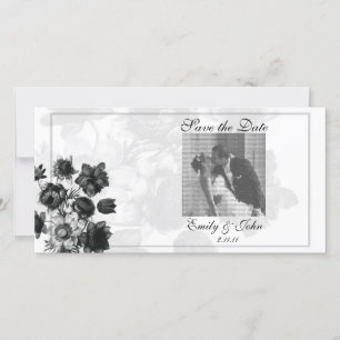 Elegante Blume Save the Date Fotokarten