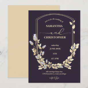 Elegante Blume Shield Wedding Einladung