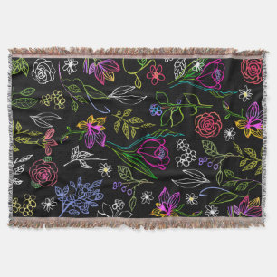 Elegante Blume Sketch Multi-Konturen-Fußleiste Decke