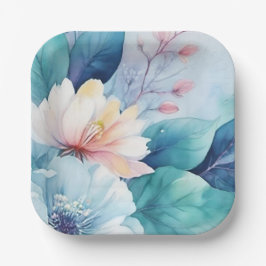 Elegante Blume Square Paper Teller