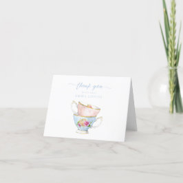 Elegante Blume Tea Bridal Brunch Dankeskarte