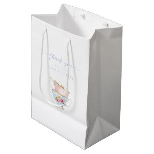Elegante Blume Tea Bridal Brunch Geschenktasche Mittlere Geschenktüte
