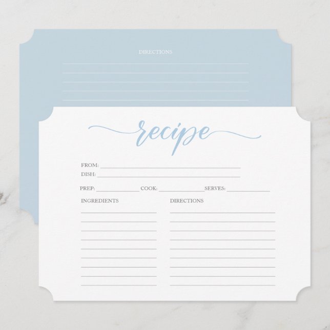 Elegante Blume Tea Bridal Brunch Rezept für eine B Einladung (Vorne/Hinten)