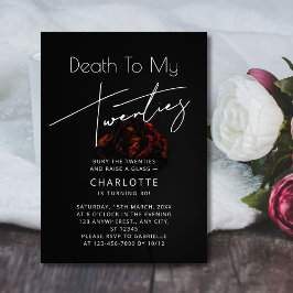 Elegante Blume "Tod bis meine 20er" 30. Geburtstag Einladung