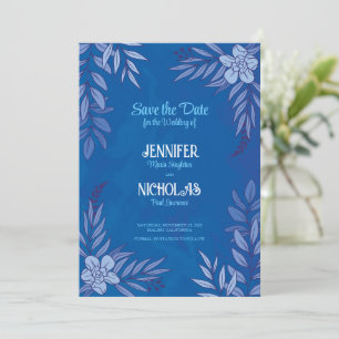 Elegante Blume und Blätter für Hochzeiten Einladung