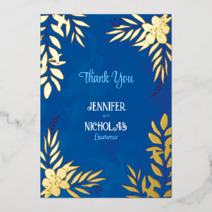 Elegante Blume und Blätter für Hochzeiten Folieneinladung