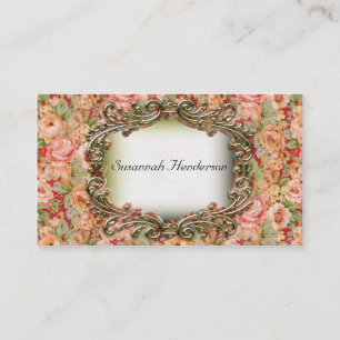 Elegante Blume und Blooms Gold Business Cards Visitenkarte