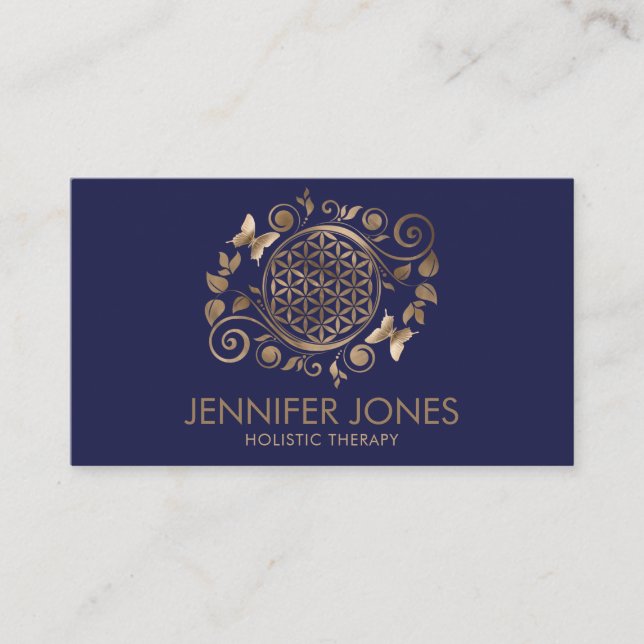 Elegante Blume von Lebensverzierungen - Pastellgol Visitenkarte (Vorderseite)