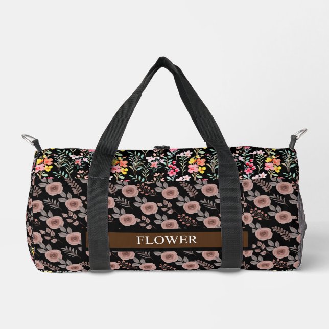 Elegante Blume Wasserfarbe individuell anpassen Duffle Bag (Vorderseite)