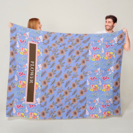Elegante Blume Wasserfarbe individuell anpassen Fleecedecke