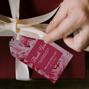 Elegante Blume Wedding Danke, Geschenk Tag Geschenkanhänger