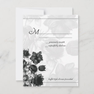 Elegante Blume Wedding RSVP Cards Karte