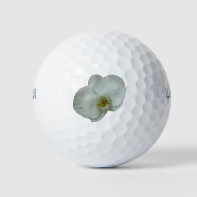 Elegante Blume Weiß Orchid Botanisch Golfball (Vorderseite)