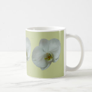 Elegante Blume Weiß Orchid Botanisch Kaffeetasse